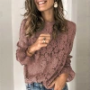 2021 Summer Cross-border Amazon, wish, Europe and America, ebay's new flared sleeve, long-sleeved, lace cutout dress for women Application Scenario